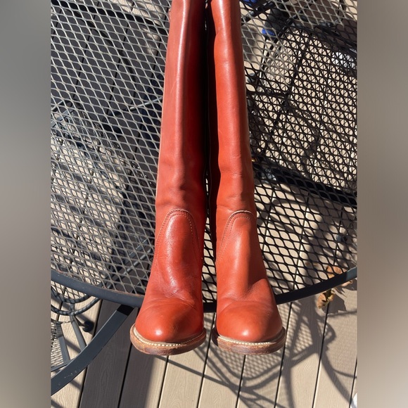 Frye Leather Riding Boots, Rust Brown size 8 vintage 1970s - Picture 5 of 9
